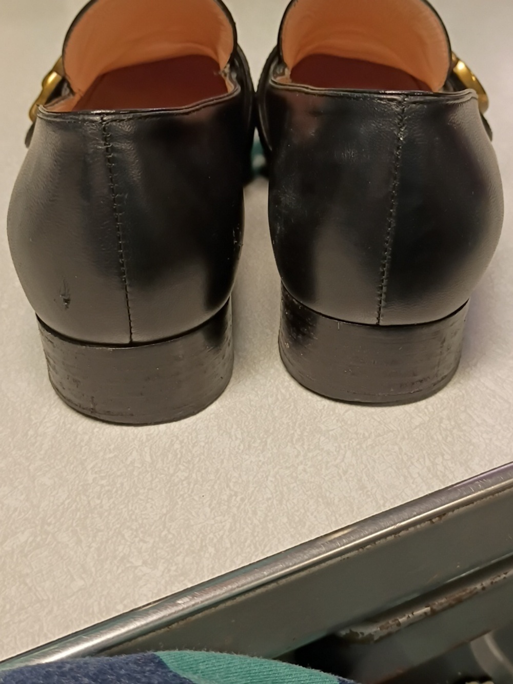 Gucci Black Leather Loafers with Gold GG Bit - Picture 5 of 8